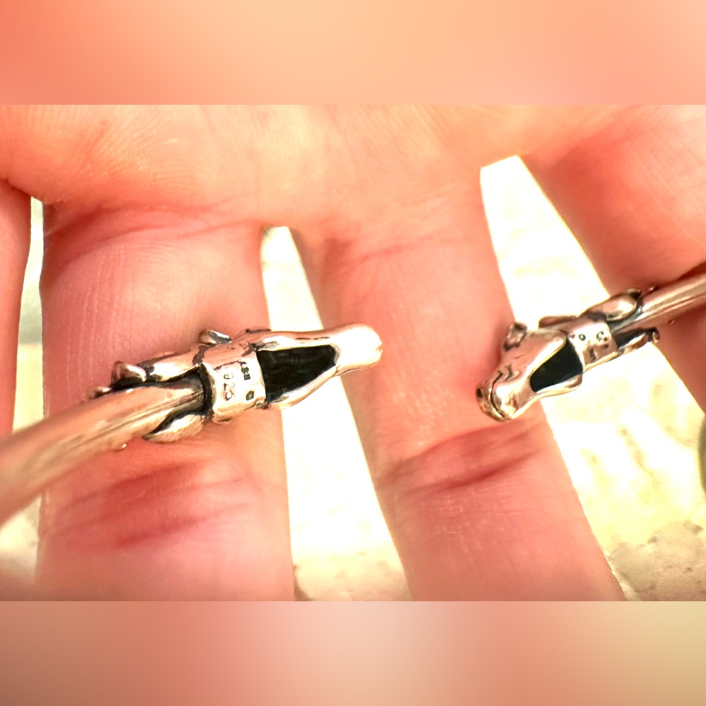 Sterling Silver Horse Head Flex Bangle Bracelet - image 3